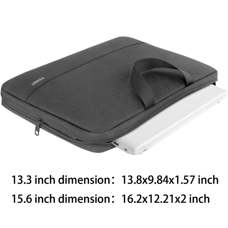 Ytonet Laptop Sleeve Case 13 13.3 Inch, TSA Slim Laptop Cover with Handle, Water Resistant Business Carrying Case Compatible with MacBook Air MacBook Pro HP Dell Lenovo Notebooks, Black - Image 3